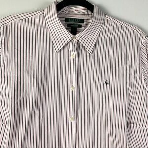 Previously used Women Ralph Lauren White Pink Black Striped size large